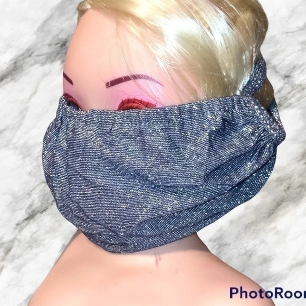 GRAYSE Kelly and Marie Gray Silver Shimmer Glamour Studded Face mask NWT O/S